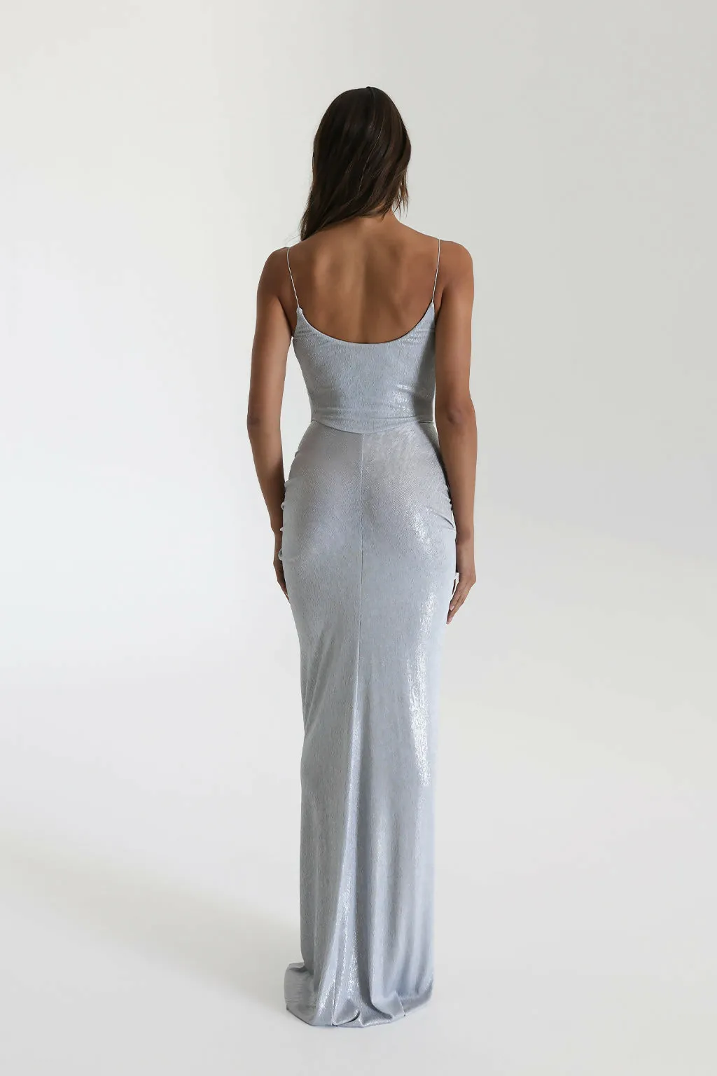 Natalie Rolt Allora Gown Silver Size 1 / AU 8