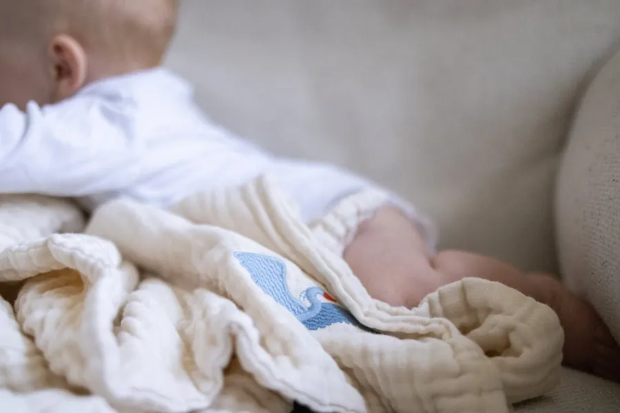 Natural No-Dye  Summer-Weight Organic Muslin Mini Blanket