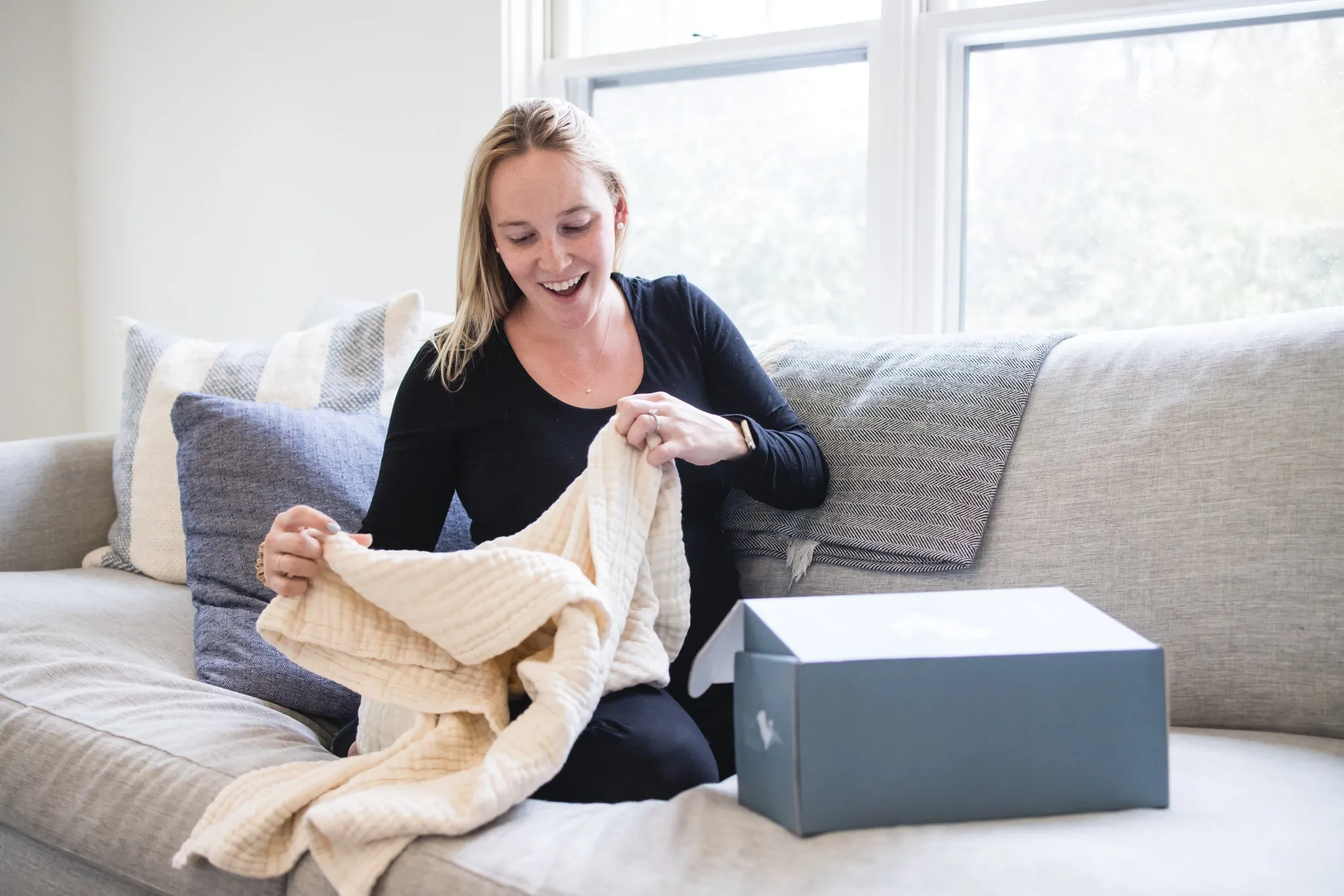 Natural No-Dye  Summer-Weight Organic Muslin Mini Blanket