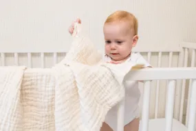 Natural No-Dye  Summer-Weight Organic Muslin Mini Blanket