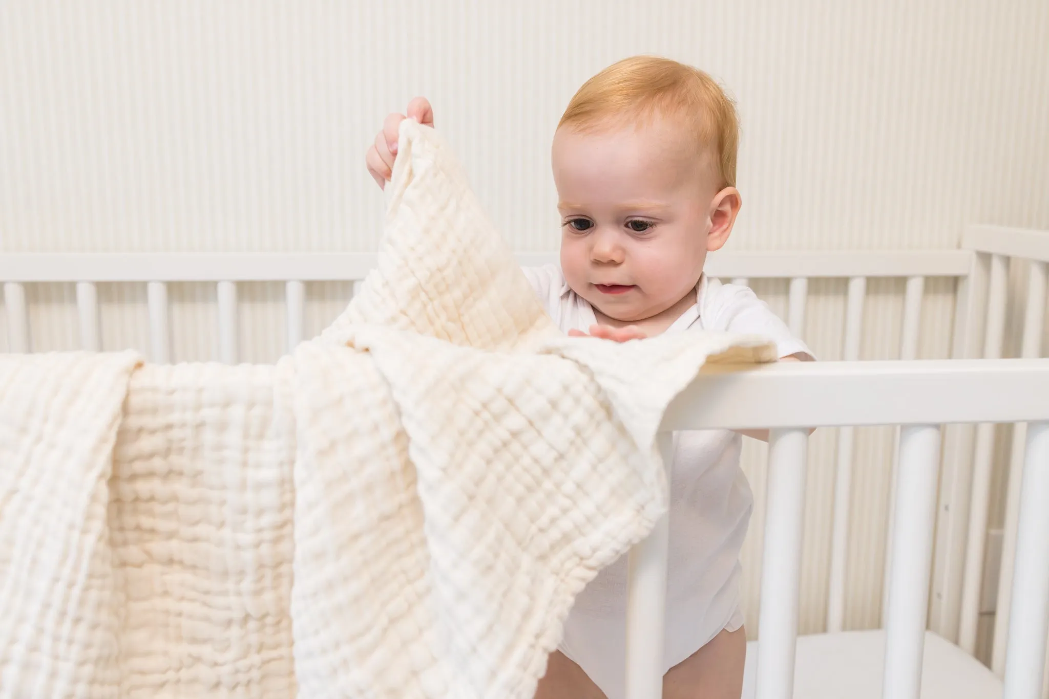 Natural No-Dye  Summer-Weight Organic Muslin Mini Blanket
