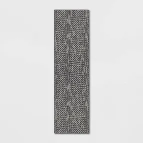 New - 2'x7' Washable Weave Herringbone Runner Rug Indigo - Threshold