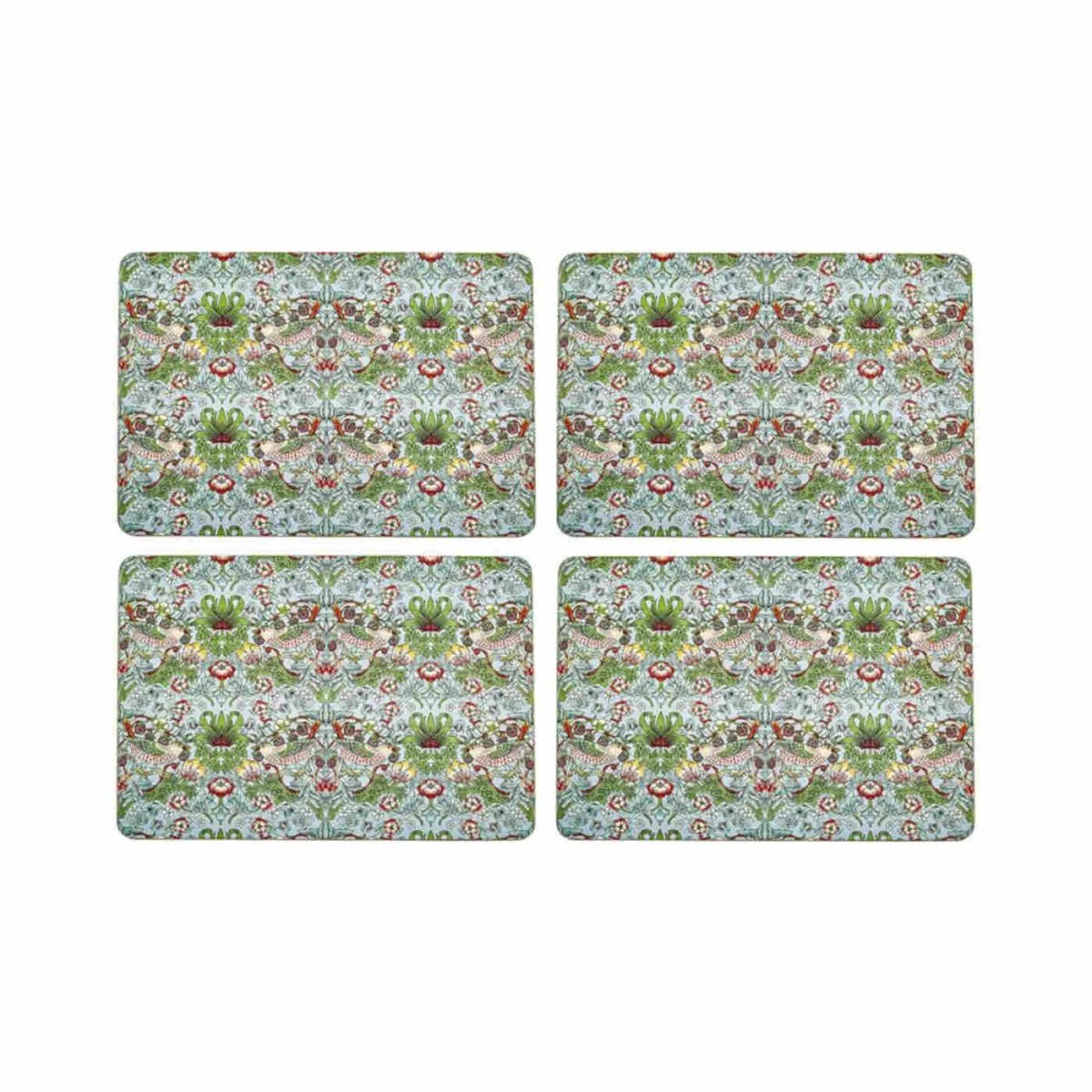 Nostalgic Strawberry Thief Aqua Placemats Set of 4