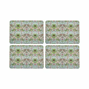 Nostalgic Strawberry Thief Aqua Placemats Set of 4