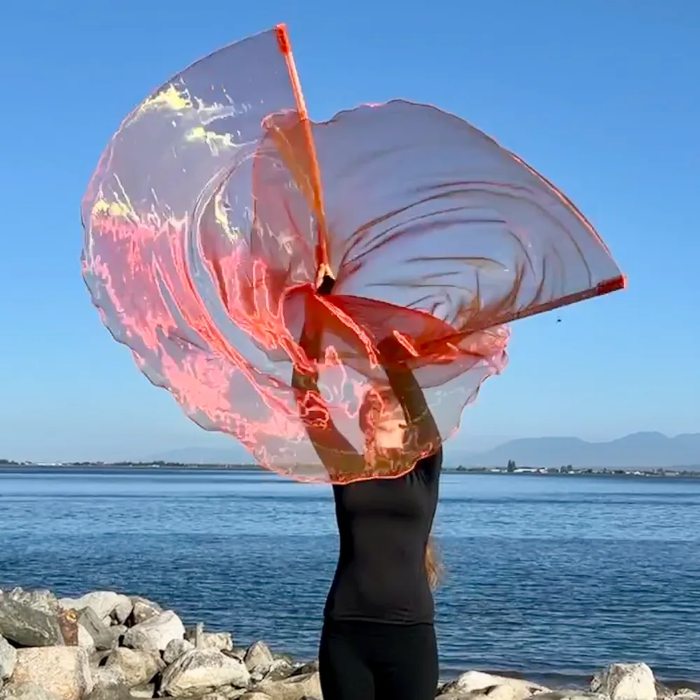 Orange Sheer Worship Flags