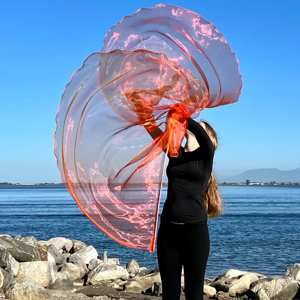 Orange Sheer Worship Flags