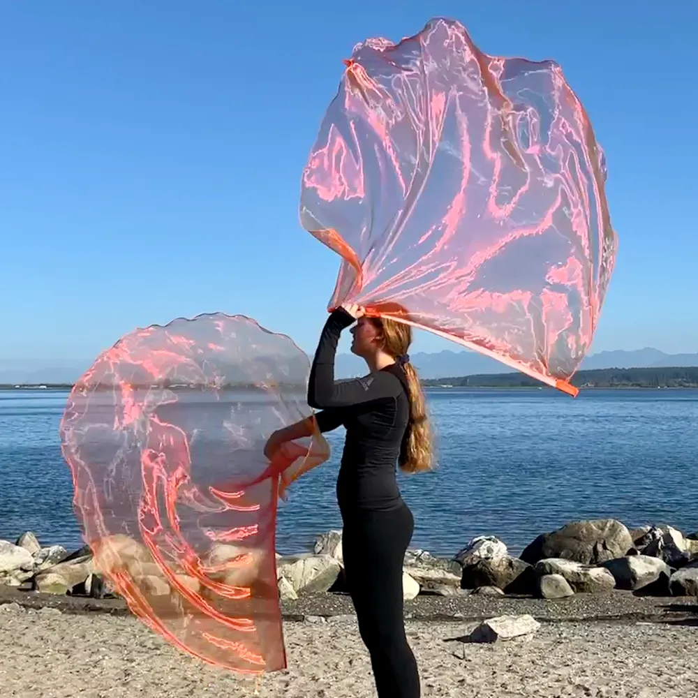 Orange Sheer Worship Flags