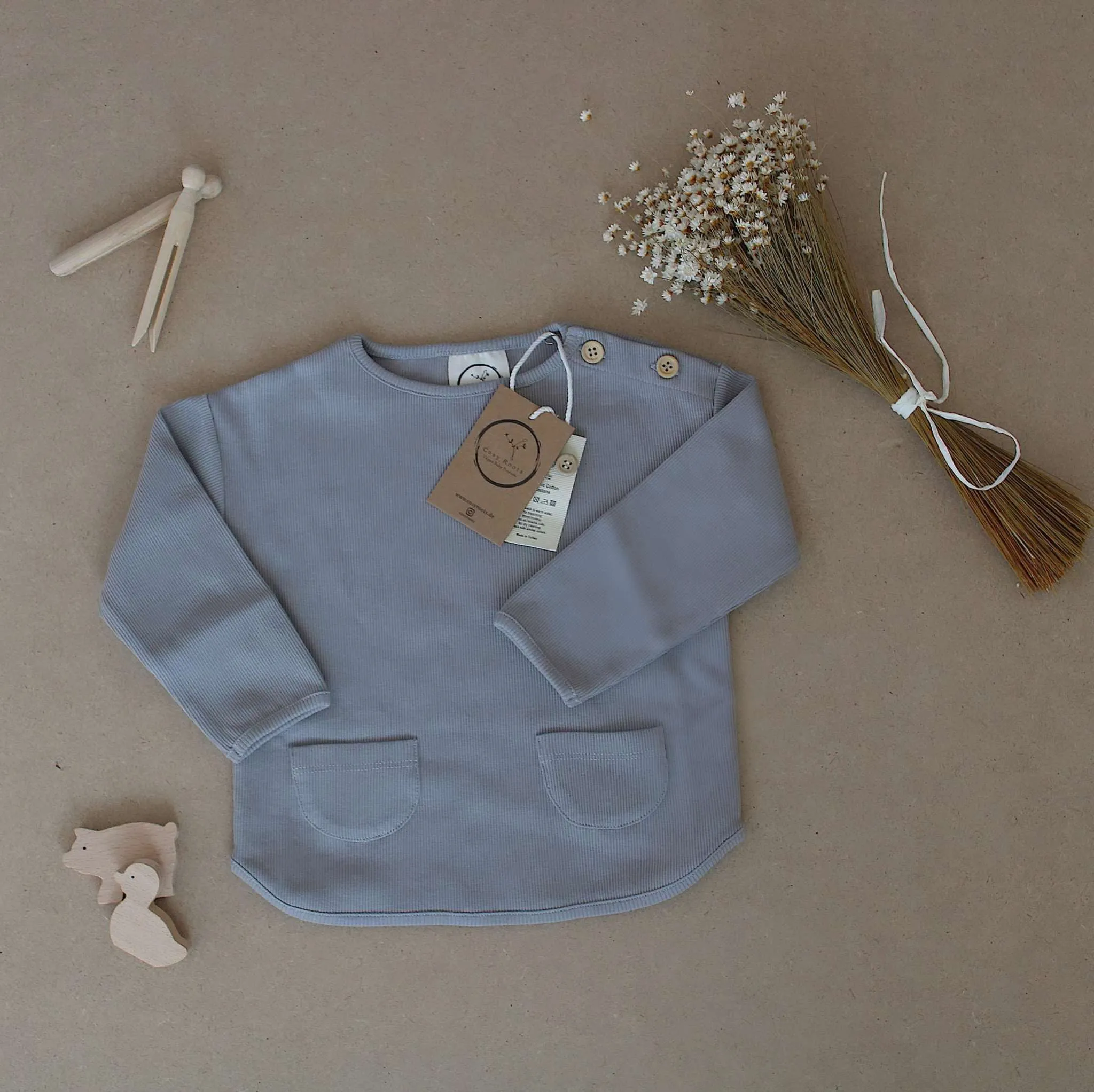 Organic Rib Sweatshirt - Grey