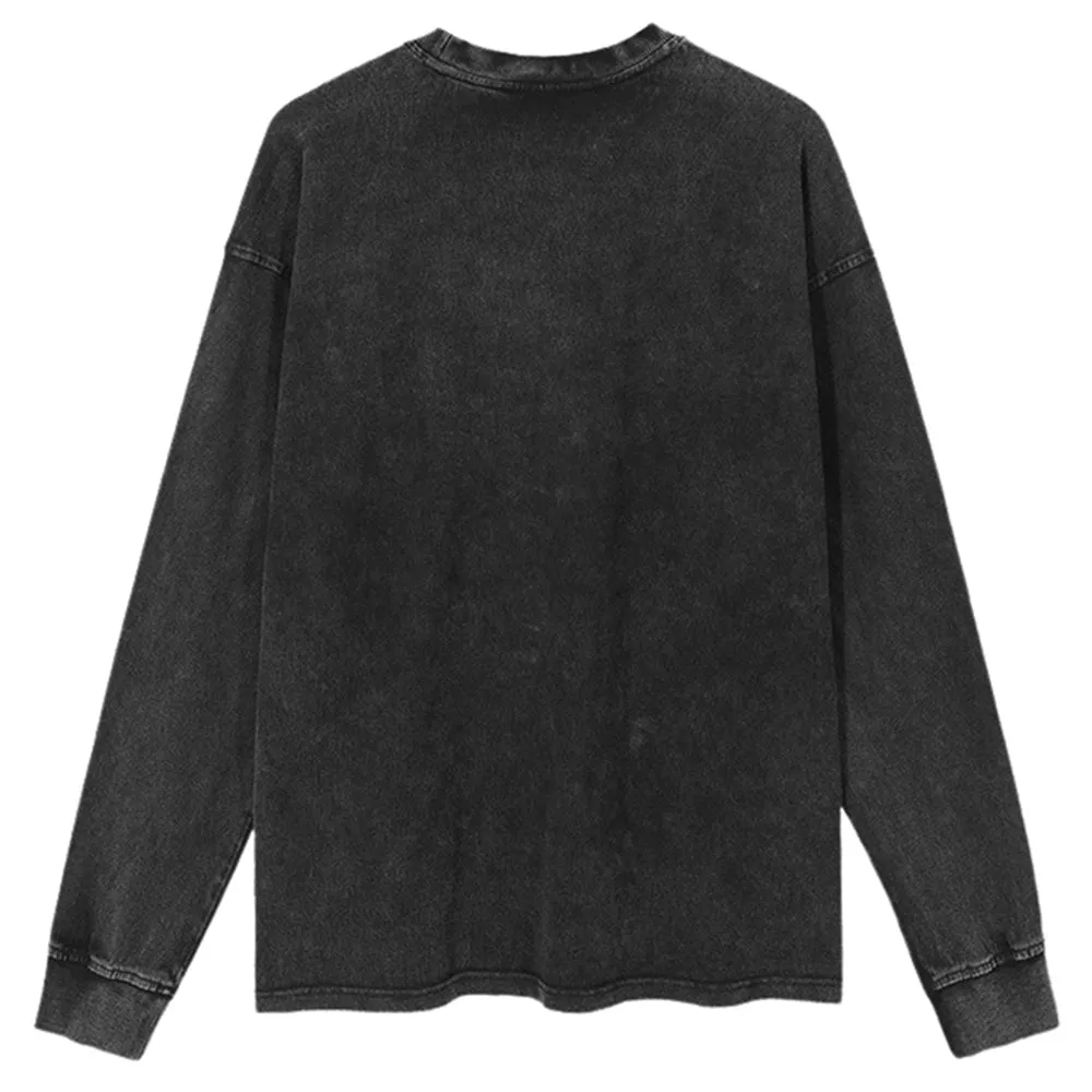 Oversized Vintage Washed FOLLOW ME TO HELL Graphic Sweatshirt