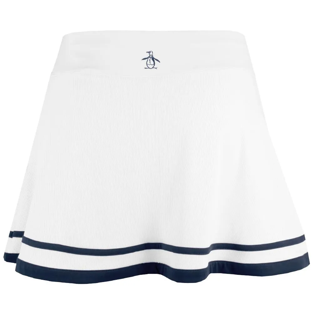 Penguin Women's Ribbed Flounce Skort - White/Navy