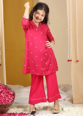 Pink Arya Kurta & Pant Set Girls (2-12Yrs)