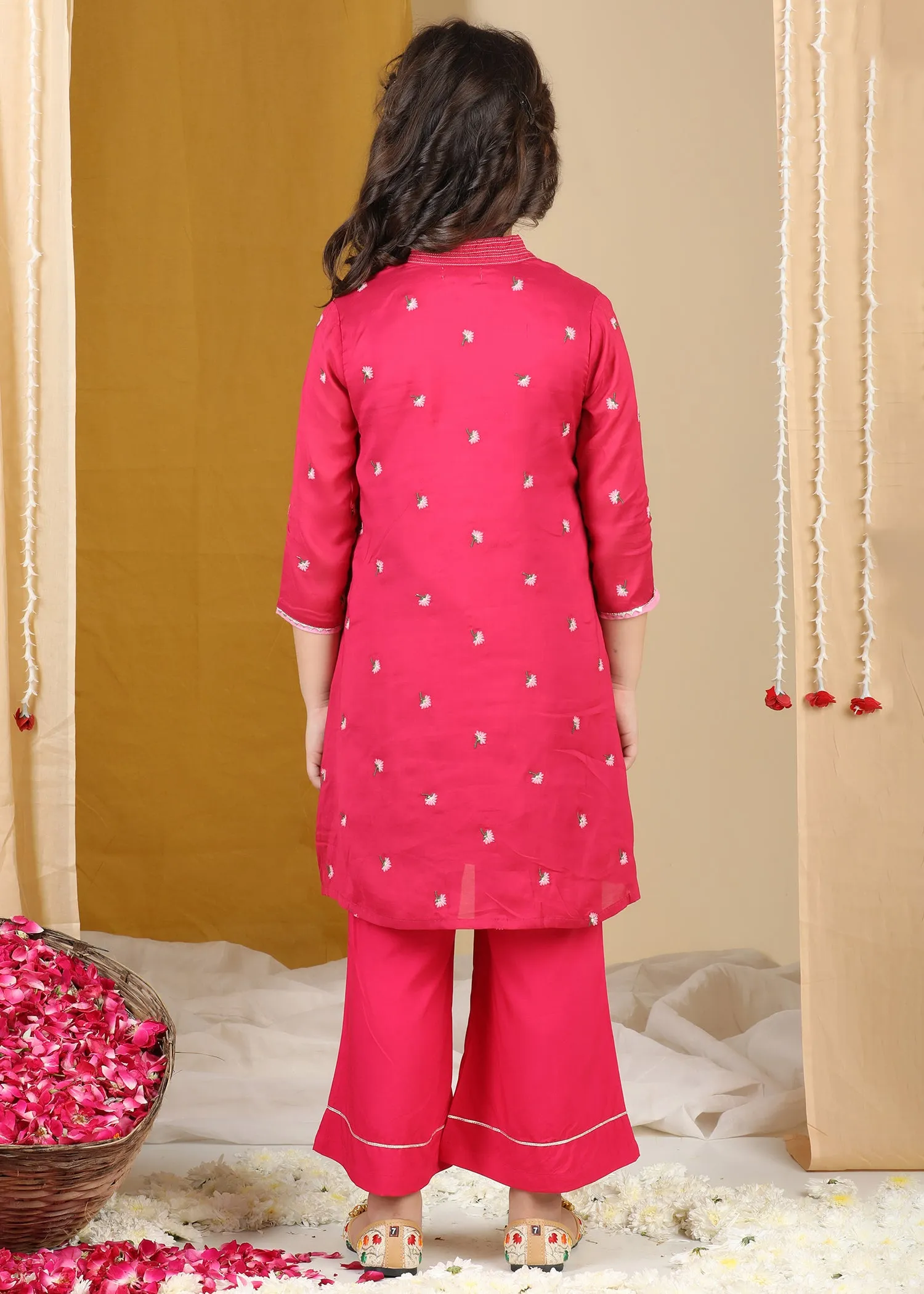 Pink Arya Kurta & Pant Set Girls (2-12Yrs)