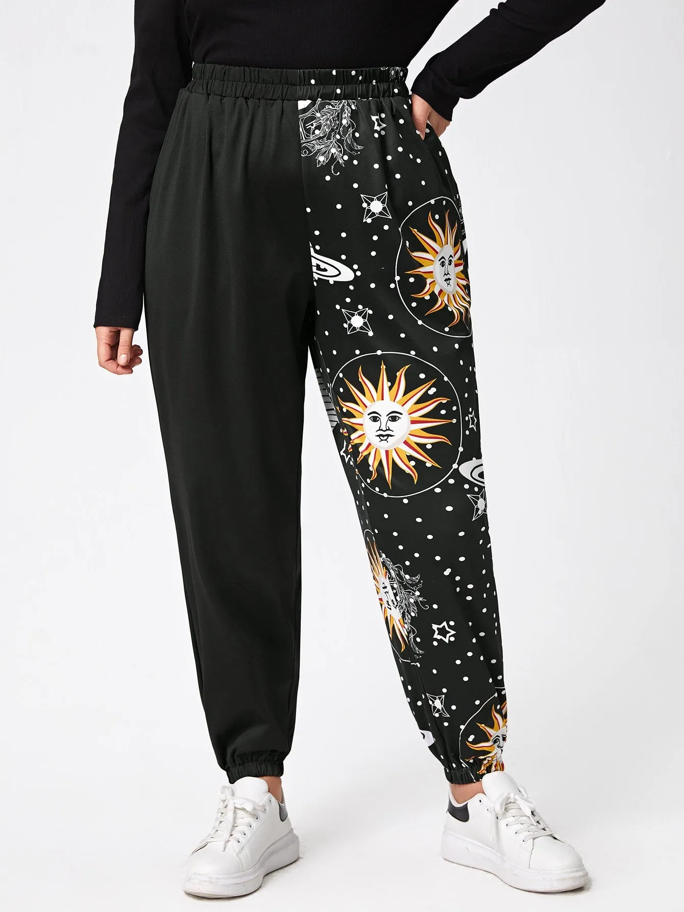 Polka Dot Long Plus Size Sweatpants