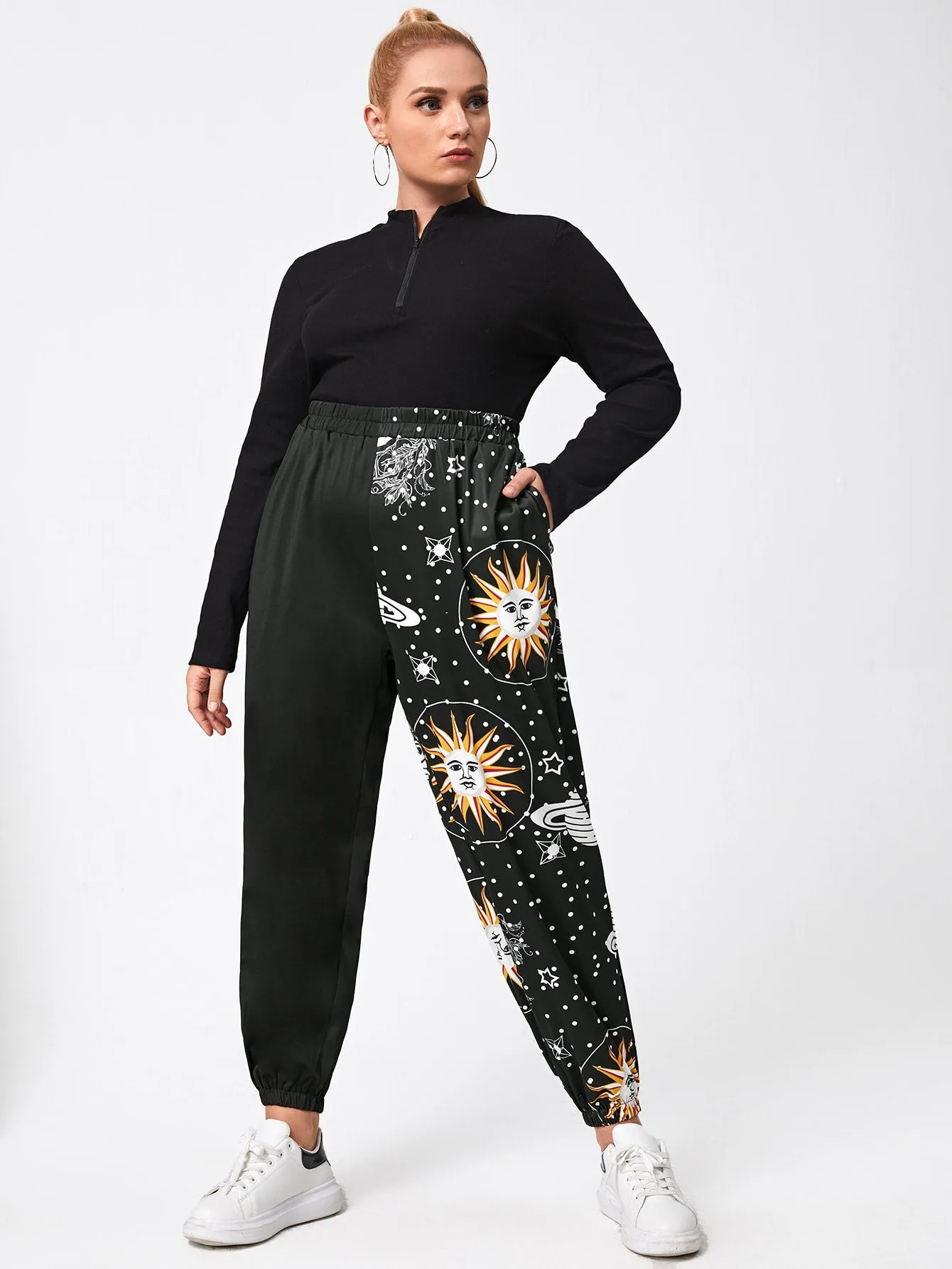 Polka Dot Long Plus Size Sweatpants