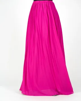 pretty pink chiffon pleated maxi skirt