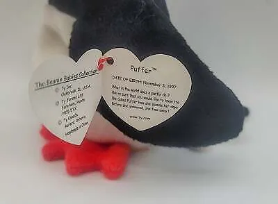 Puffer the Puffin 1997 Ty Beanie Baby w/ Tag Errors Retired Mint Rare Look