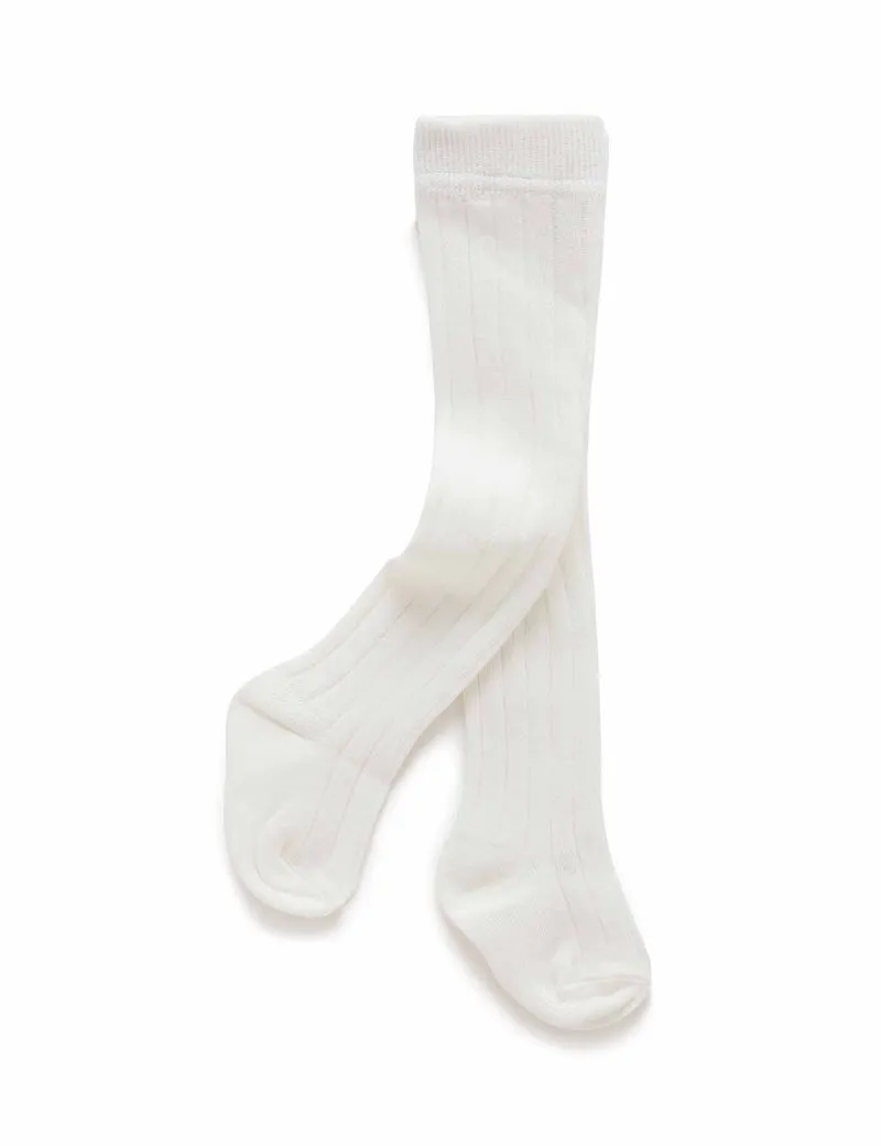Purebaby Rib Tights - VANILLA