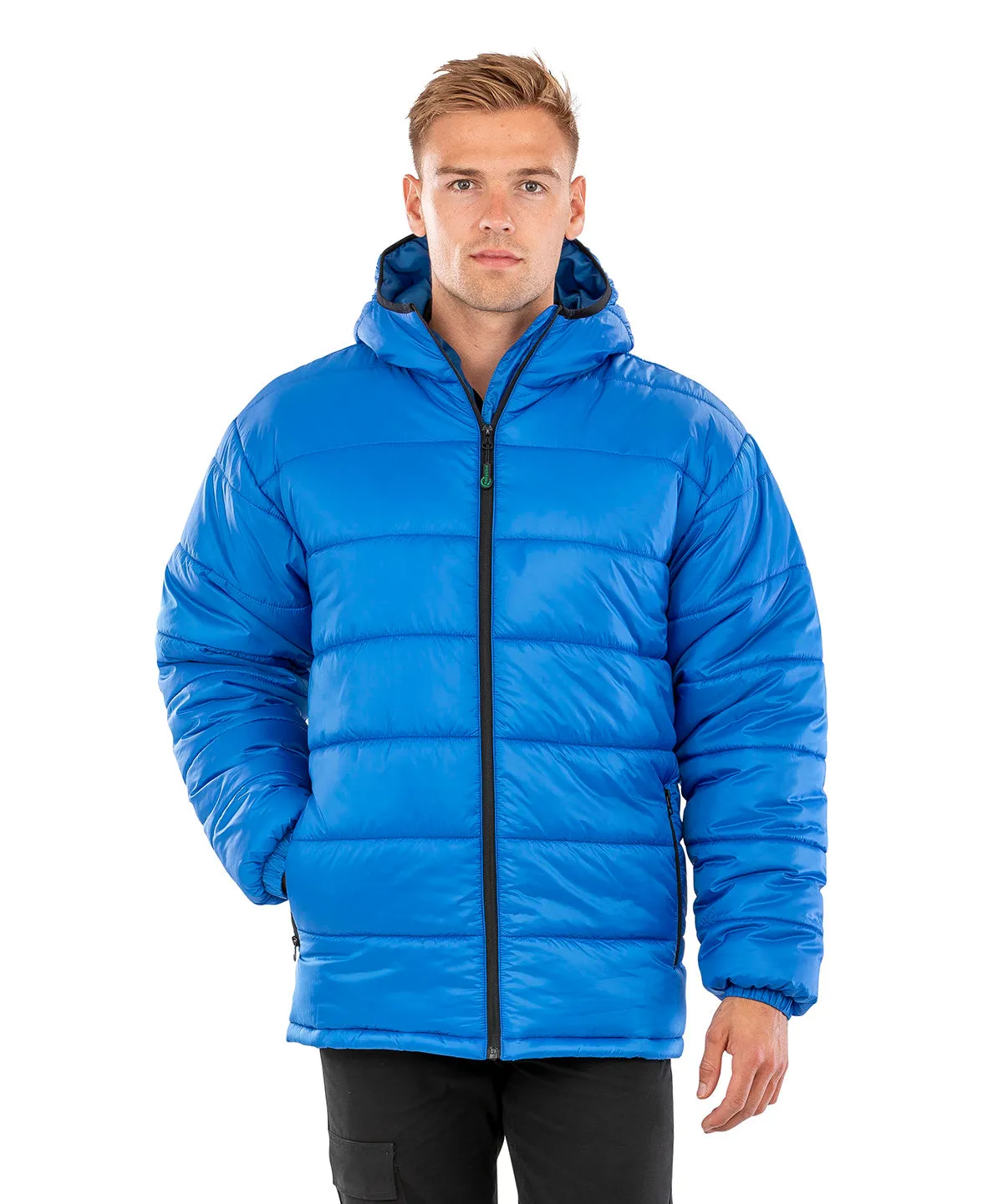 Recycled hooded padded parka | Royal