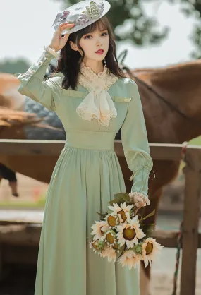 Retro Parisian 50s Green Dress