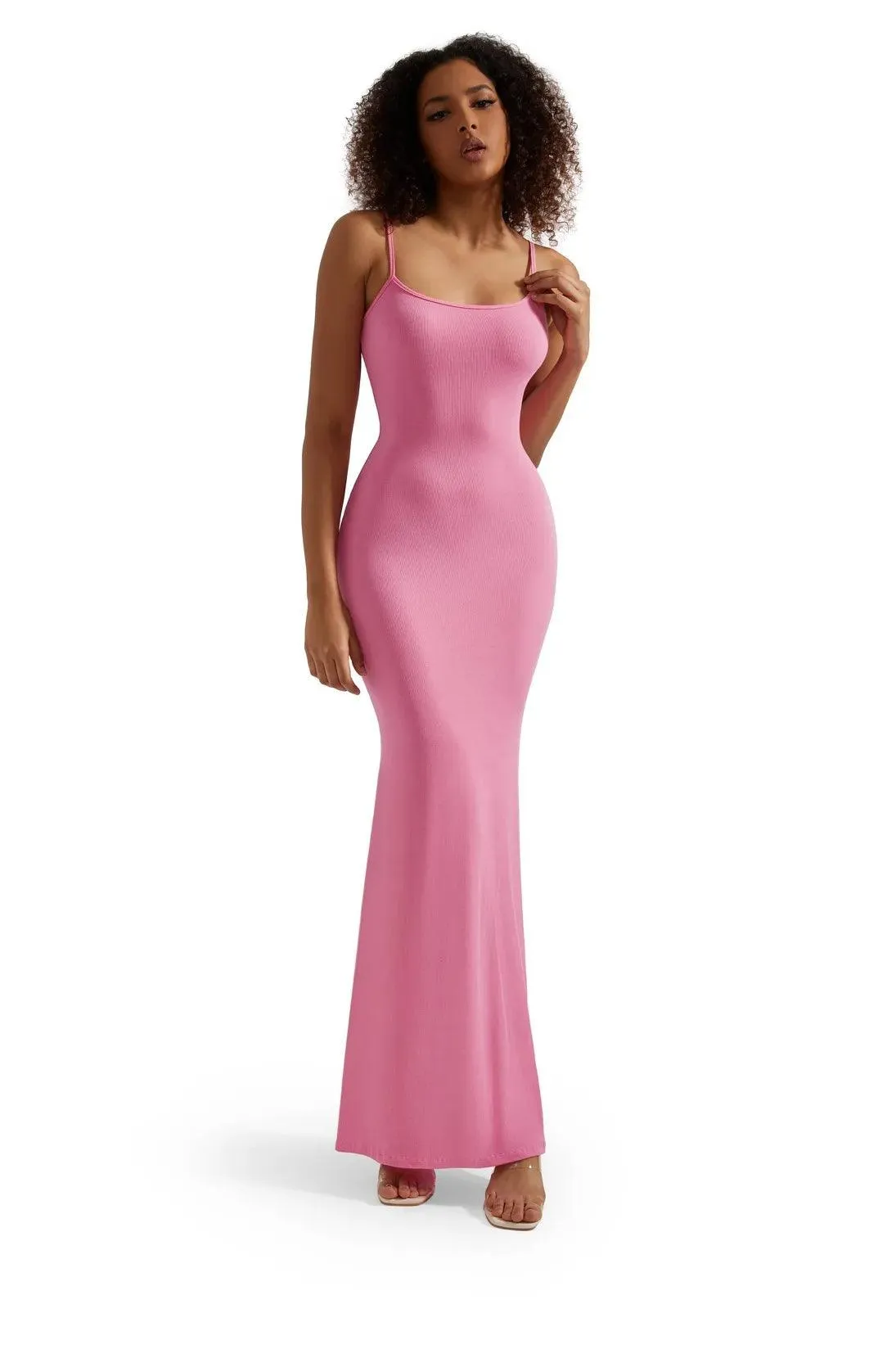 Ribbed Long Slip Maxi Dress