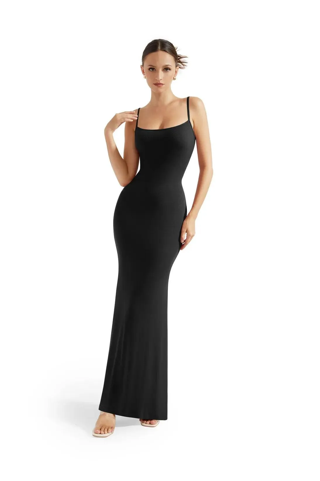 Ribbed Long Slip Maxi Dress