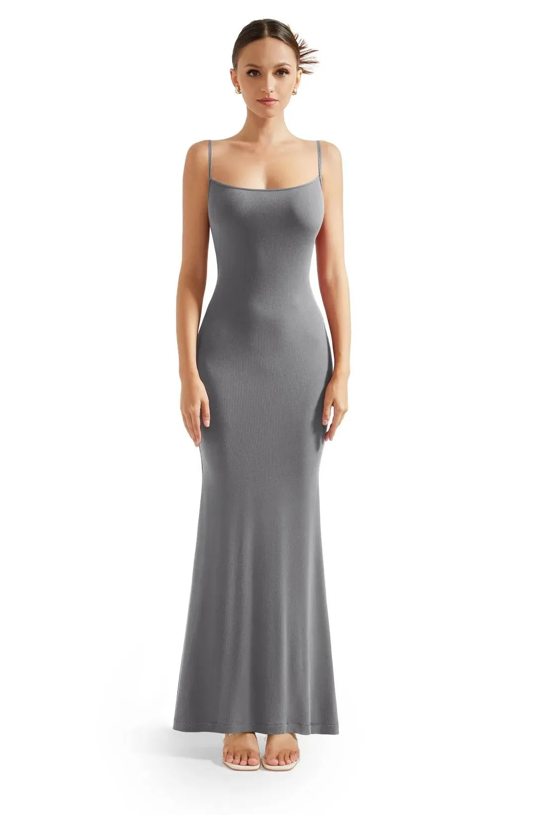 Ribbed Long Slip Maxi Dress