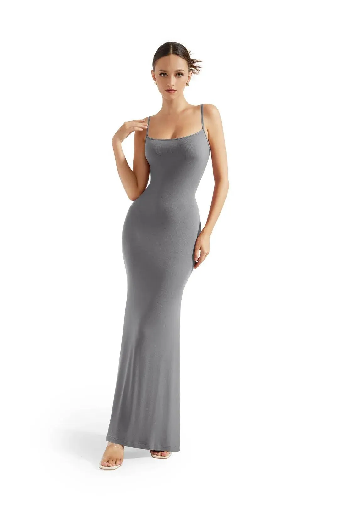 Ribbed Long Slip Maxi Dress