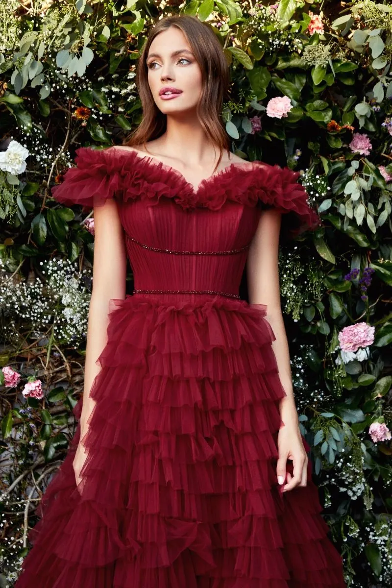ROUGE TULLE GOWN CDA1032
