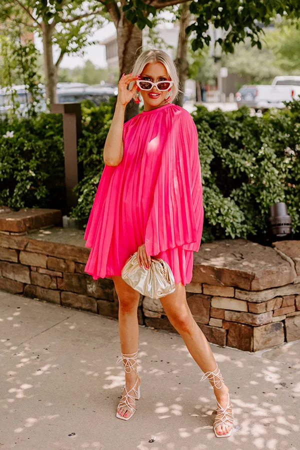 Runway Revelry Shift Dress In Hot Pink