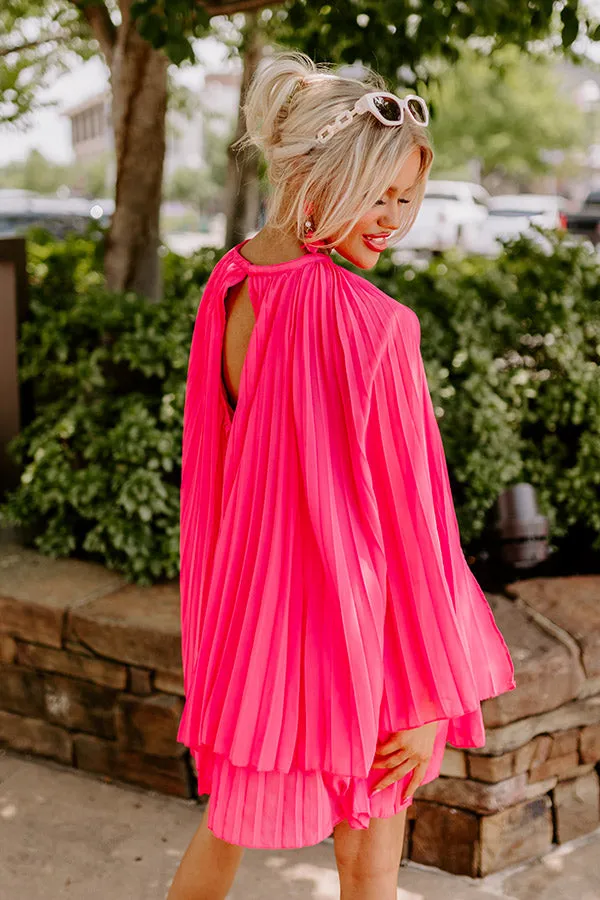 Runway Revelry Shift Dress In Hot Pink