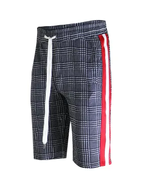 S91701-FASHION TRACK SHORTS (BLACK/PATTERN)