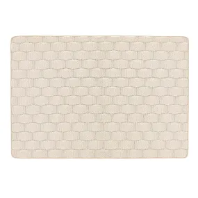 Sculptured Washable Basketweave Rug Ivory