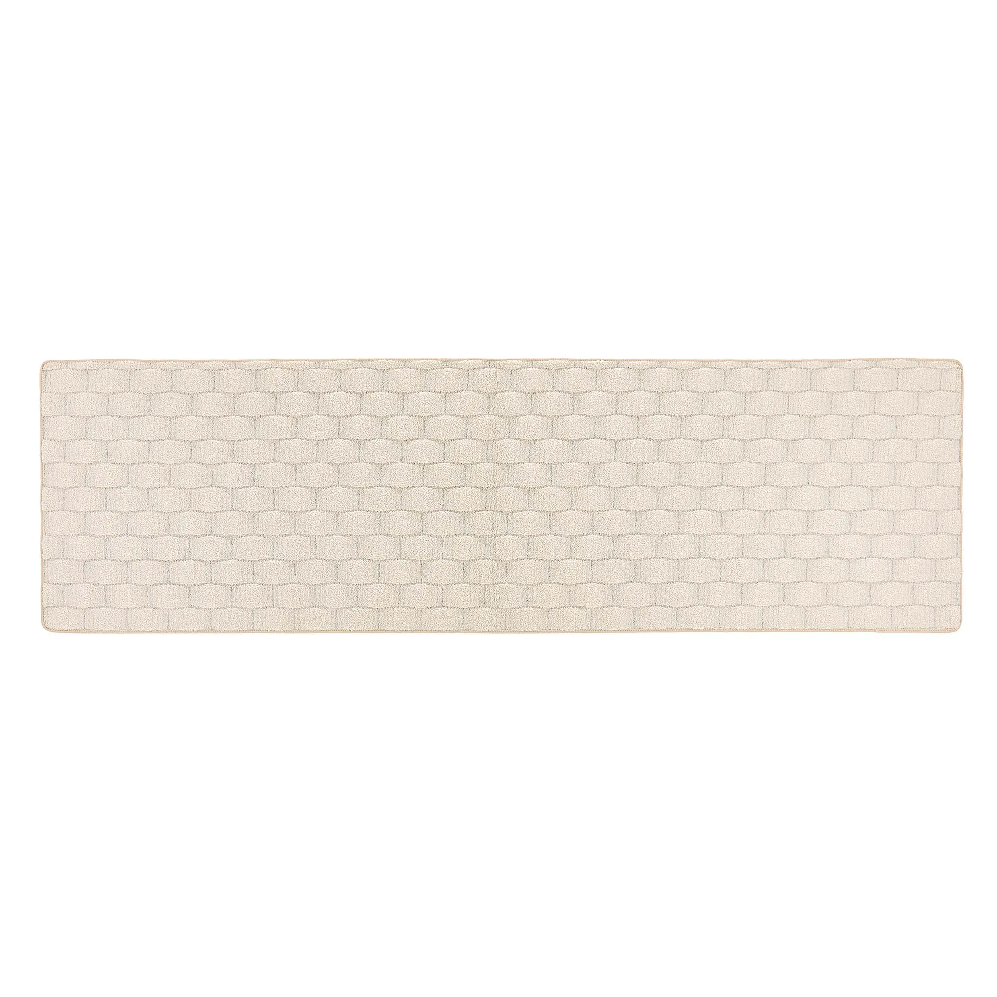 Sculptured Washable Basketweave Rug Ivory