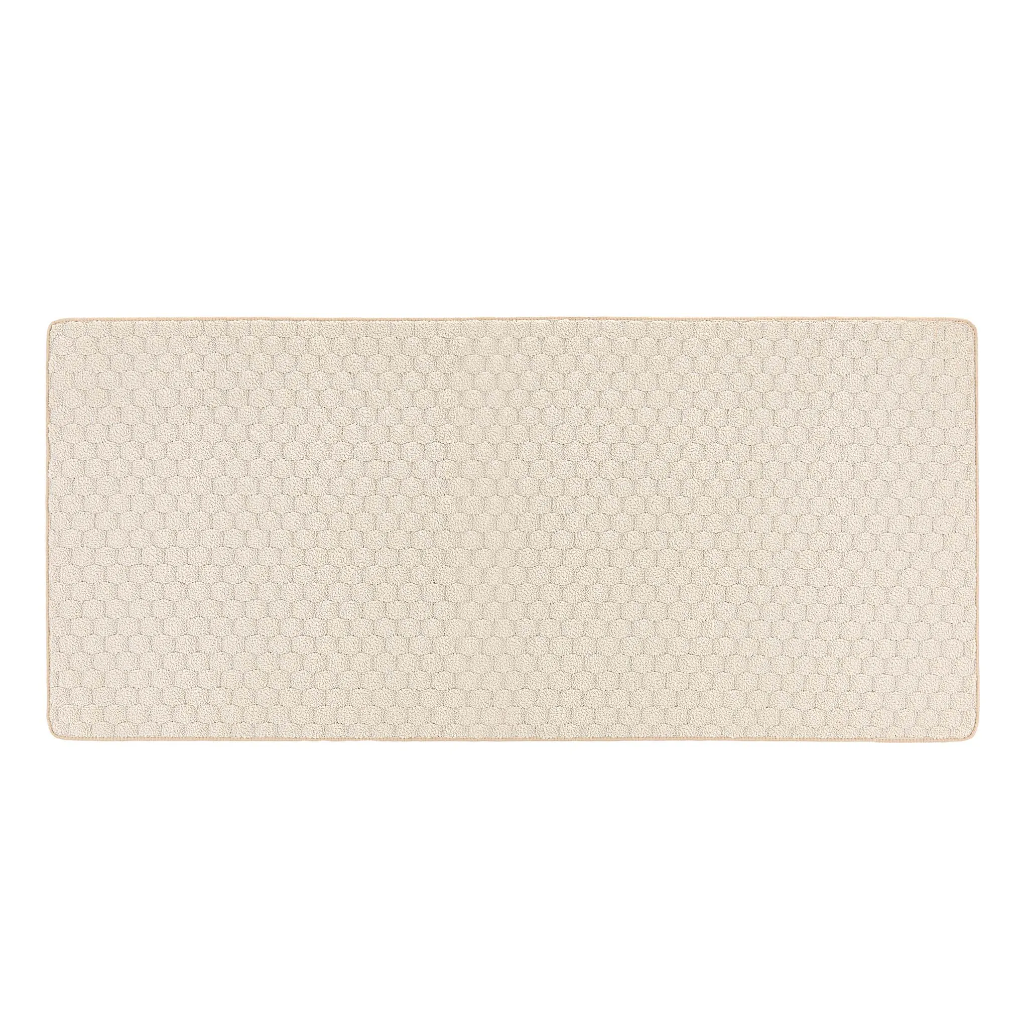Sculptured Washable Honeycomb Rug Ivory