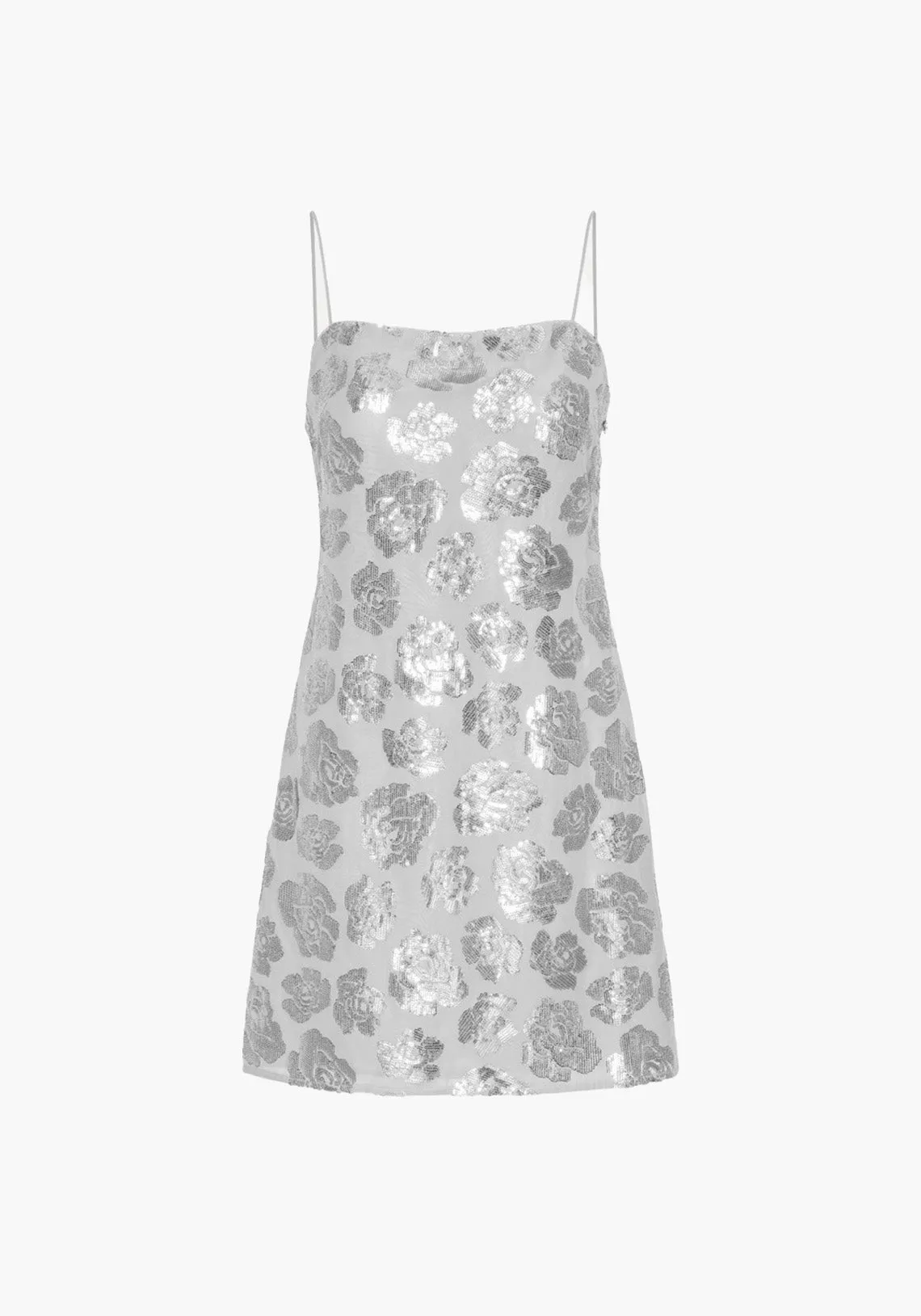 SEQUIN CHIFFON SLIP DRESS ALLOY