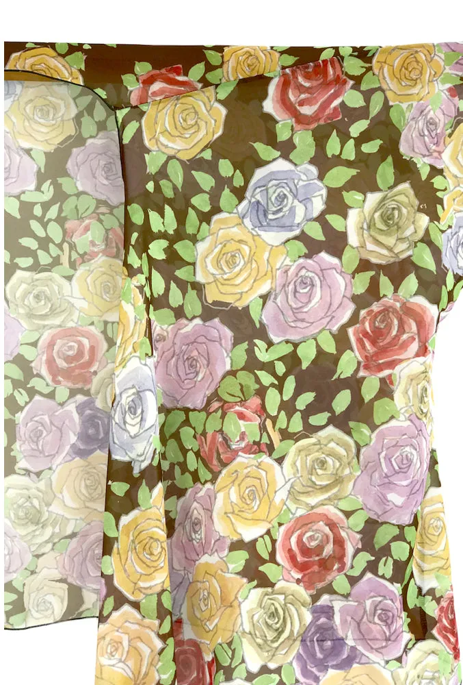Sheer Kimono Cardigan Brown, Kyoto Rose