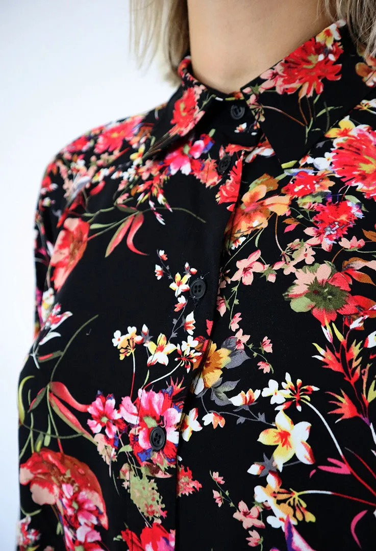 Shirt Dress Flower Garden