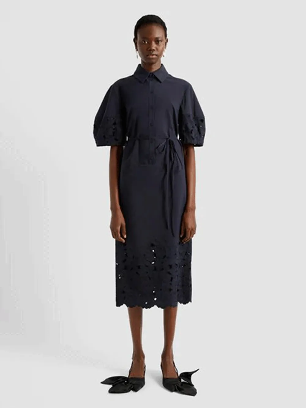 Short Sleeve Midi Shirt Dress