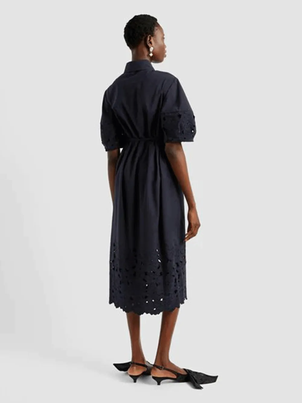 Short Sleeve Midi Shirt Dress