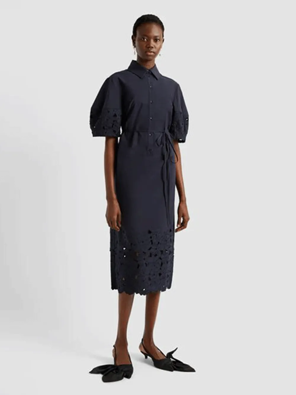 Short Sleeve Midi Shirt Dress