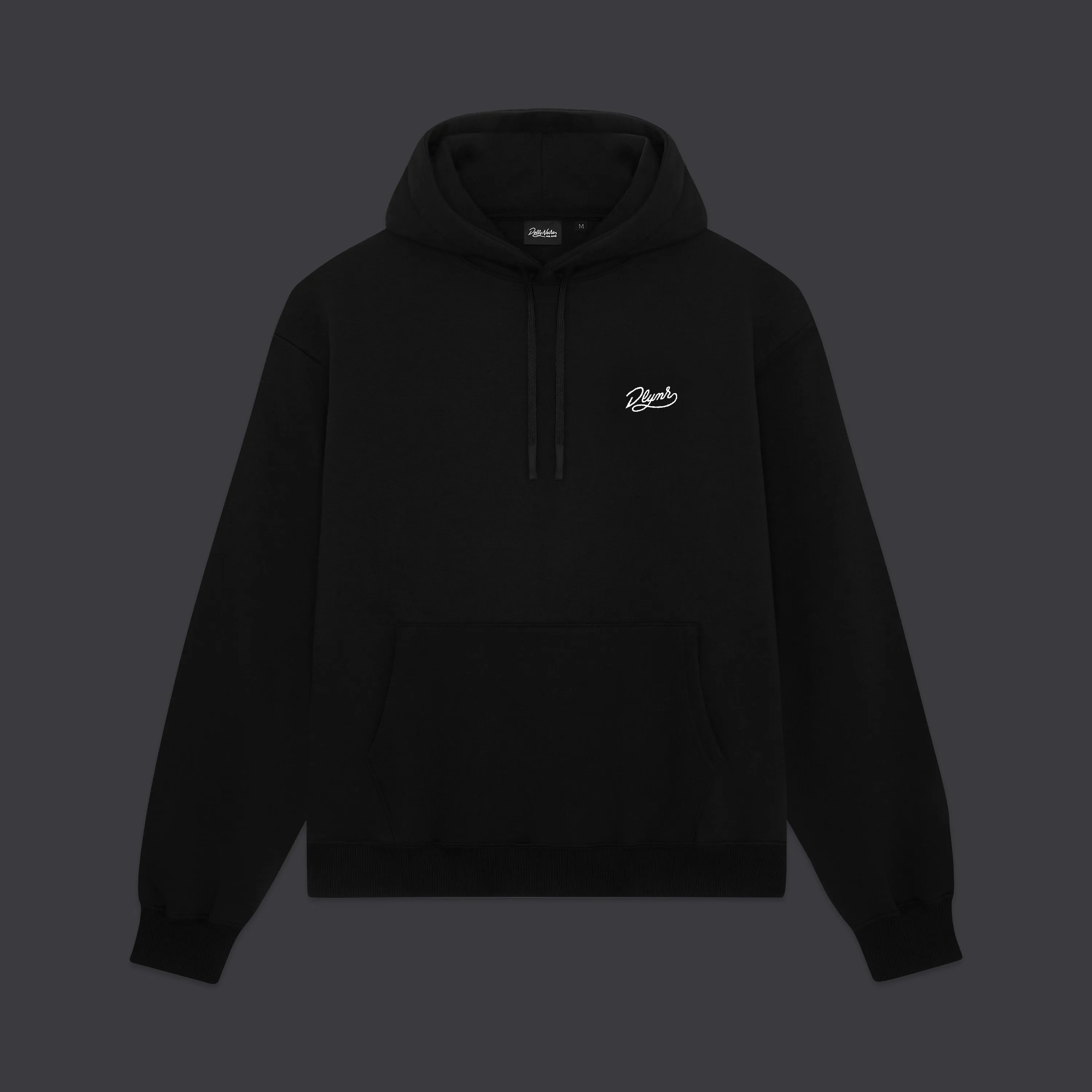 Signature Embroidery Hoodie Black