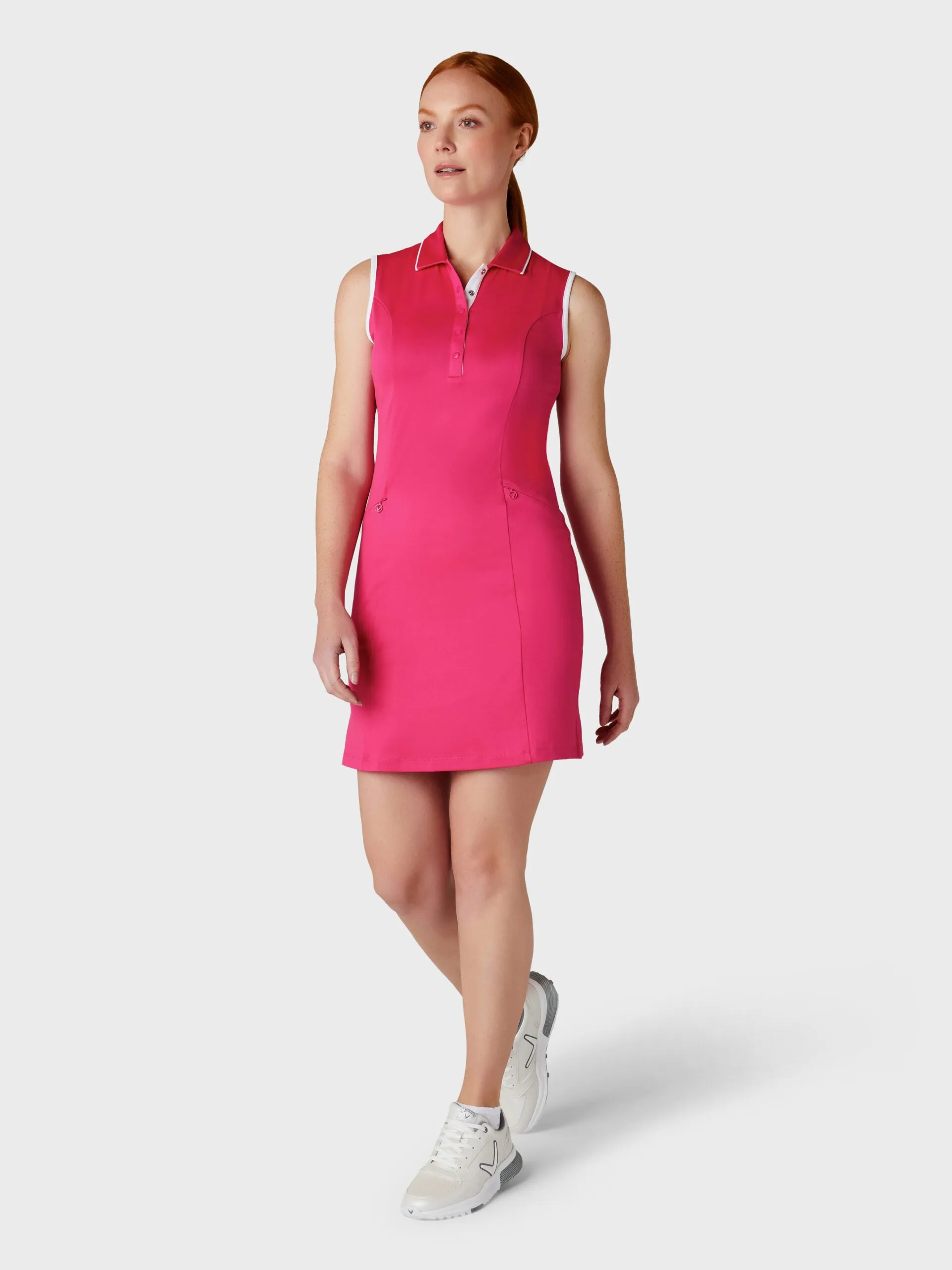 SIZE M - CALLAWAY Sleeveless Dress CGDSE071 Pink Peacock