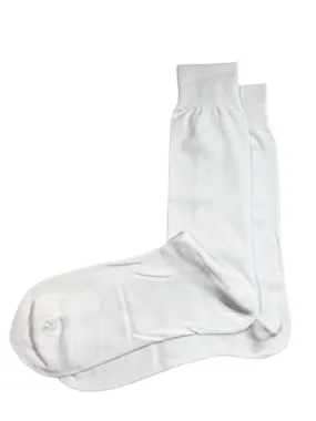 Solid White Cotton Dress Socks By Paul Malone