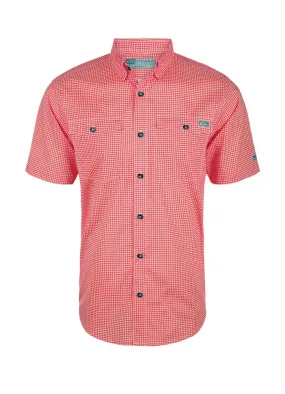 SS Frat BD Gingham Check Shirt in Chili Pepper Red by Drake