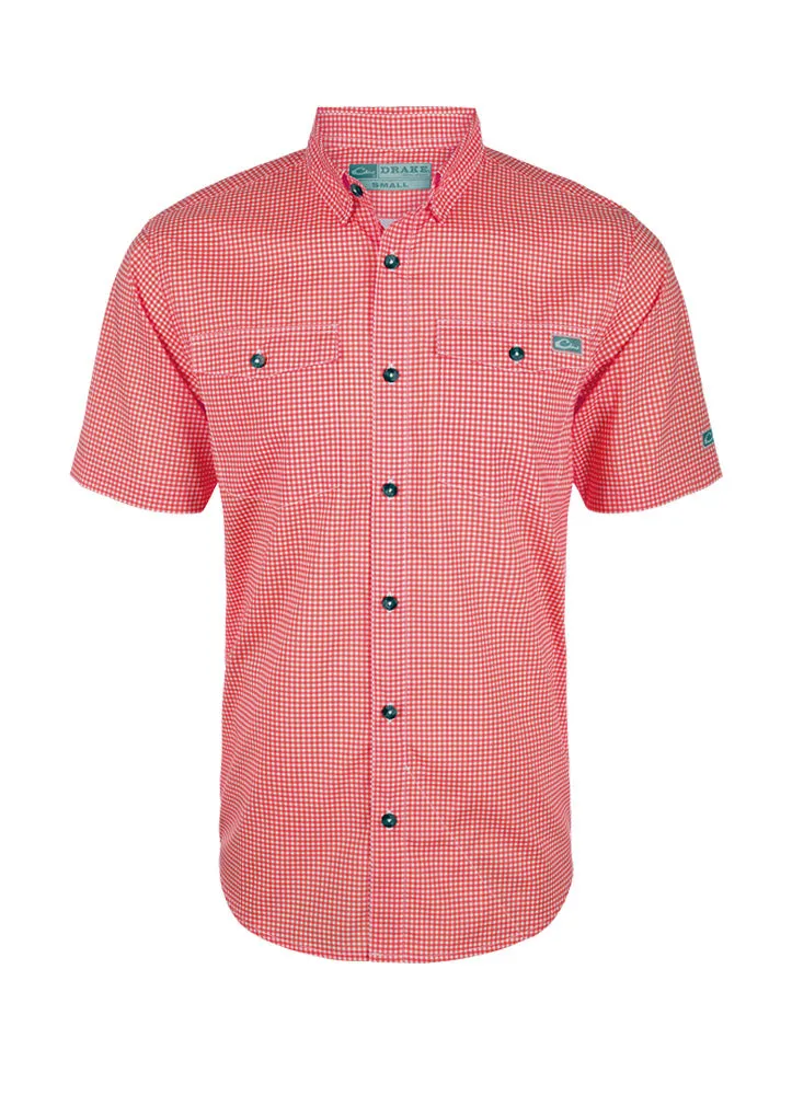 SS Frat BD Gingham Check Shirt in Chili Pepper Red by Drake