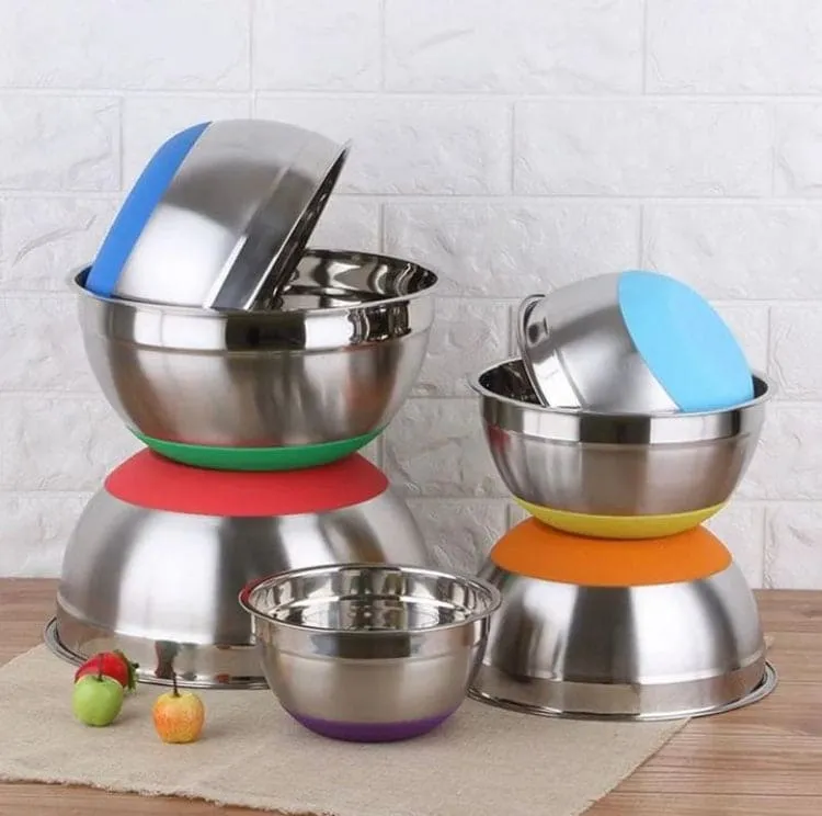 Stainless Steel Bowl Set Colorful 5pcs