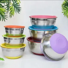 Stainless Steel Bowl Set Colorful 5pcs