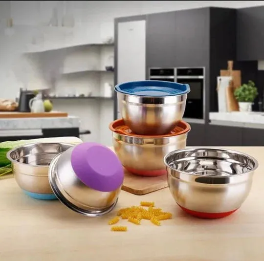 Stainless Steel Bowl Set Colorful 5pcs