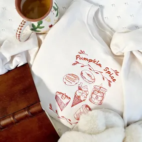 Stitched Pumpkin Spice Embroidered Crewneck Sweatshirt