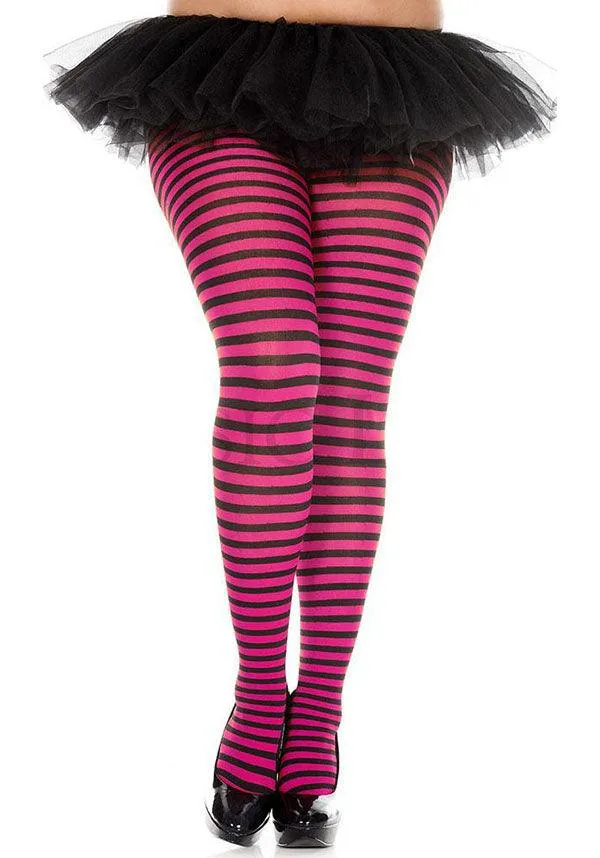 Striped [Black/Hot Pink] | TIGHTS